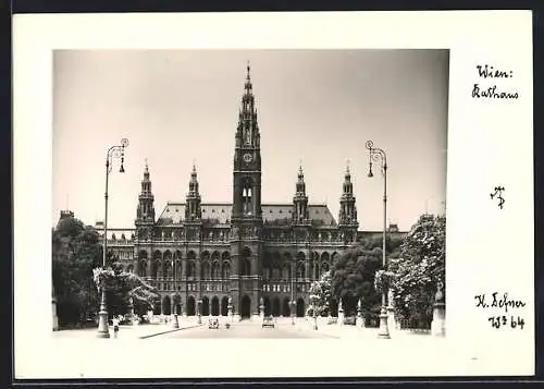 Foto-AK Adalbert Defner: Wien, Blick auf das Rathaus