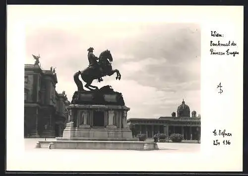 Foto-AK Adalbert Defner: Wien, Denkmal des Prinzen Eugen