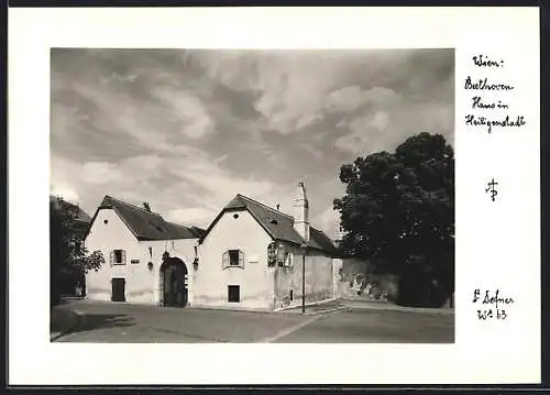 Foto-AK Adalbert Defner: Wien, Blick auf das Beethoven-Haus in Heiligenstadt