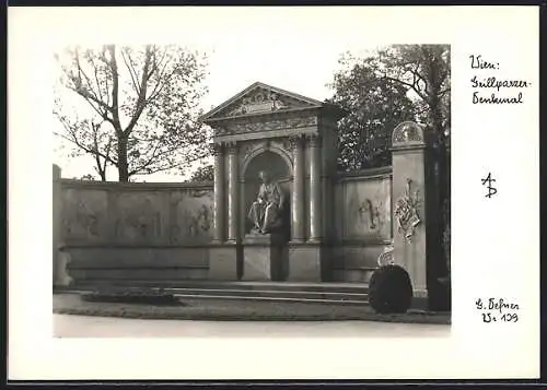 Foto-AK Adalbert Defner: Wien, Grillparzer-Denkmal
