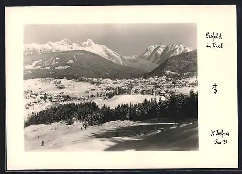 Foto-AK Adalbert Defner: Seefeld in Tirol, winterliche Ansicht