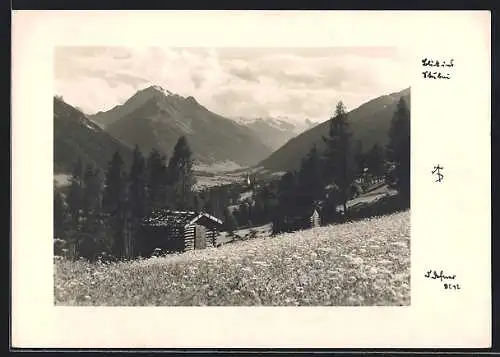 Foto-AK Adalbert Defner: Blick ins Stubai