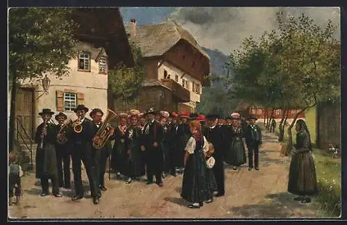 Künstler-AK Heinrich Hoffmann: Hochzeit im Schwarzwald