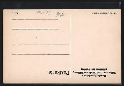 Künstler-AK Rud. Kristen: Stroh-Witwer, Soldat wacht im Stroh auf