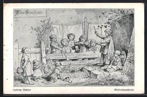 Künstler-AK Ludwig Richter: Kindersymphonie