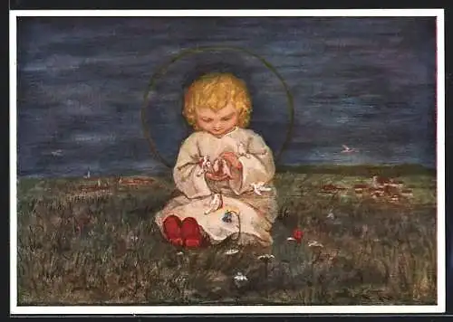 Künstler-AK Maria Spötl: Das wärmste Nestlein