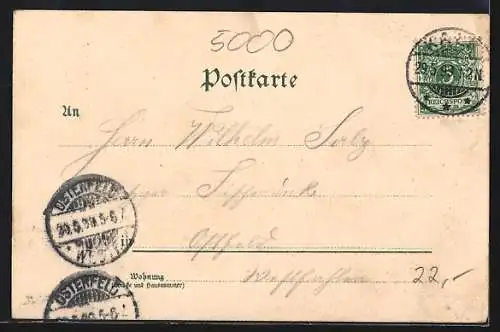 Lithographie Köln, Kölner Dom, Rathaus, Flora