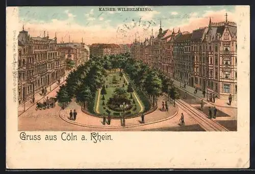 Lithographie Köln-Neustadt, Anlagen am Kaiser-Wilhelm-Ring