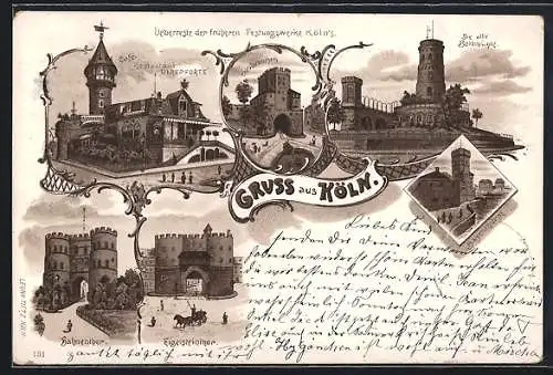 Lithographie Köln-Neustadt, Café-Restaurant Ulrepforte, Bollmühle