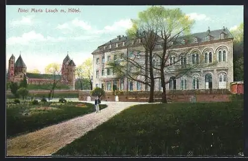 AK Maria Laach, Weg zur Abtei mit Hotel