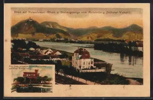 AK Rolandseck / Rhein, Blick vom Rodderberg, Hotel-Restaurant auf dem Rodderberg
