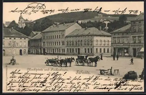 AK Sebnitz, Marktplatz und Finkenbaude