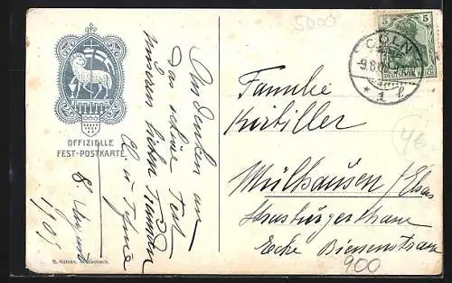 AK Köln, XX. Internationaler Eucharistischer Kongress 1909, Papst Pius X. & Antonius Kardinal Fischer