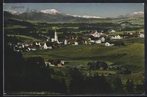 AK Görisried, Teilansicht mit Kirche