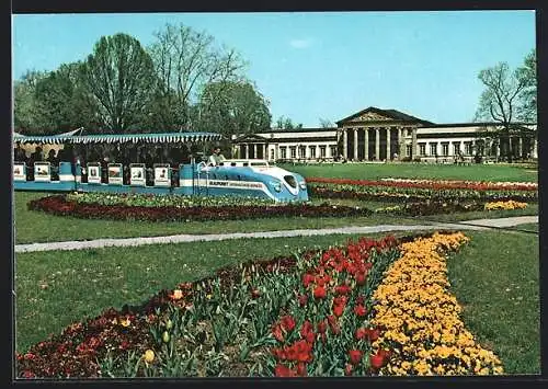 AK Stuttgart, Bundesgartenschau 1977, Parkbähnle am Schloss Rosenstein, Kässbohrer-Porschelok