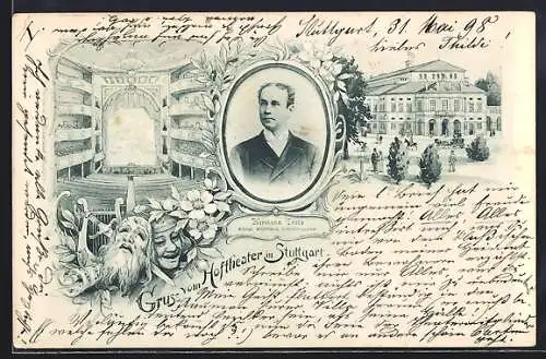 AK Stuttgart, Hoftheater, Innenansicht, Hermann Trotz