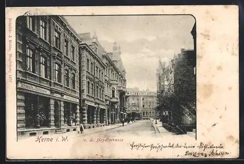 AK Herne i. W., Heydtstrasse mit Schmiede und Schlosserei