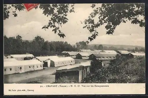AK Cravant /Yonne, H. E. O. Vue sur les Baraquements