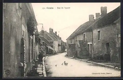 AK Crain, Rue du Square avec habitations et passants