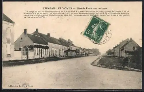 AK Epineau-les-Voves, Grande Route sur Auxerre