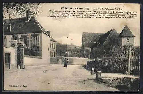 AK Fontaine-la-Gaillarde, L`Entrée du Village côté de Sens