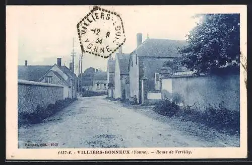 AK Villiers-Bonneux, Yonne, Route de Vertilly