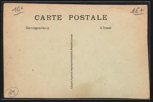 AK Villechétive, L`Église et enfants devant l`entrée