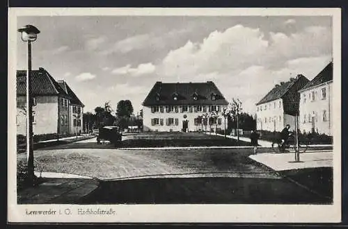 AK Lemwerder i. O., Eschhofstrasse mit Radfahrer