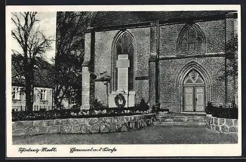 AK Schönberg-Markt, Ehrenmal und Kirche