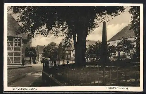 AK Schönberg /Meckl., Lutherdenkmal