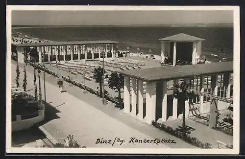 Foto-AK Binz /Rg., Konzertplatz mit Promenade