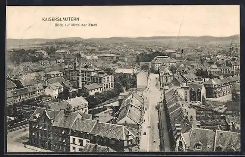 AK Kaiserslautern, Mitte der Stadt mit Strassenpartie