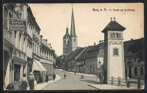 AK Burg bei Magdeburg, Partie am Breiteweg