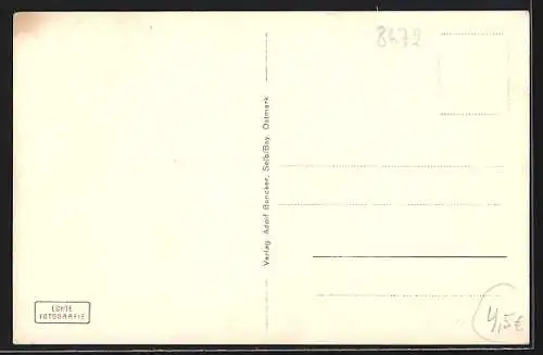 AK Selb, Porzellanfabrik Rosenthal mit Bahndamm
