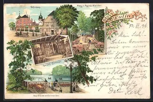 Lithographie Eutin, Voss-Haus, Weg n. Agnes-Werder, Luisen-Zimmer