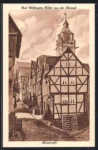 AK Bad Wildungen, Blick in die Kornstrasse