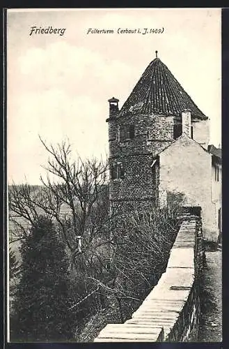 AK Friedberg / Bayern, Folterturm mit Mauer