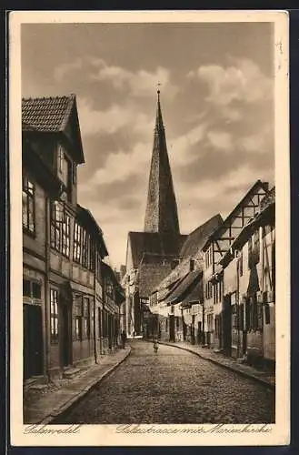 AK Salzwedel, Salzstrasse mit Marienkirche
