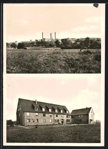 AK Oer-Erkenschwick i. W., Zeche Ewald Fortsetzung mit Stickstoffwerk und Heimstatt St. Josef