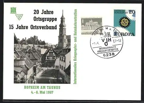 AK Hofheim am Taunus, 20 Jahre Ortsgruppe-15 Jahre Ortsverband, Strassenpartie mit Fachwerkhaus