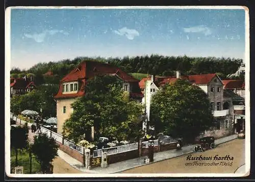 AK Hartha am Tharandter Wald, Kurhaus Hartha mit Strassenpartie