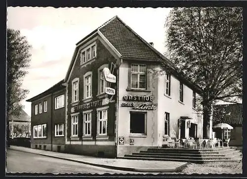 AK Alt-Schermbeck / Niederrhein, Hotel-Pension zur Linde, Bes. Georg Menting, Aussenansicht