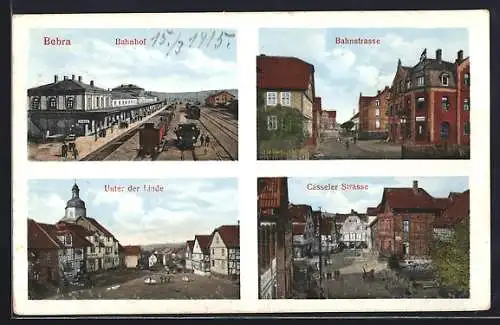 AK Bebra, Bahnhof, Bahnstrasse, Unter der Linde