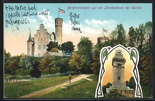 AK Görlitz, Bergrestaurant auf der Landeskrone