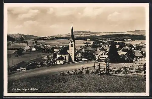 AK Buchenberg i. Allgäu, Teilansicht mit Kirche
