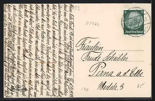 AK Reichenau, Gesamtansicht mit Fabrikanlagen