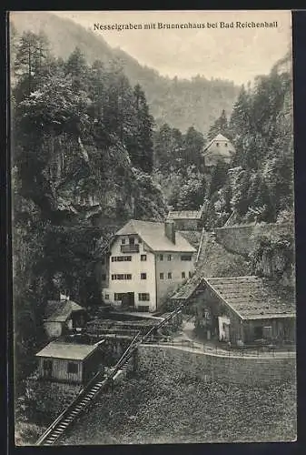 AK Nesselgraben, Teilansicht mit Brunnenhaus