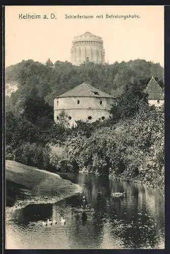 AK Kelheim a. D., Schleiferturm mit Befreiungshalle