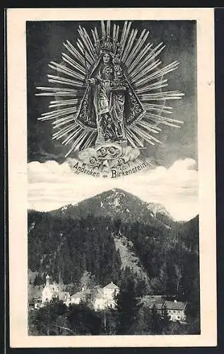 AK Birkenstein, Ortspartie mit Kapelle, Gnadenbild