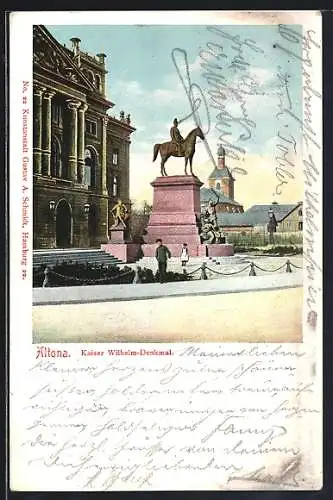 AK Hamburg-Altona, Kaiser Wilhelm-Denkmal